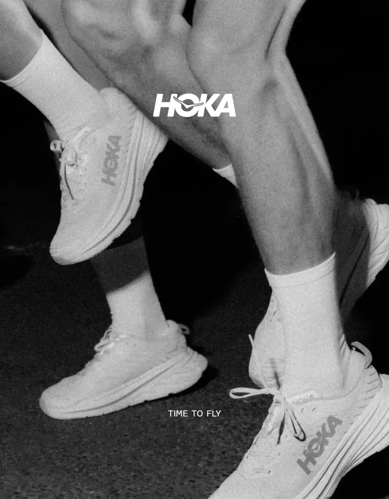 Hoka time to fly campaign example.