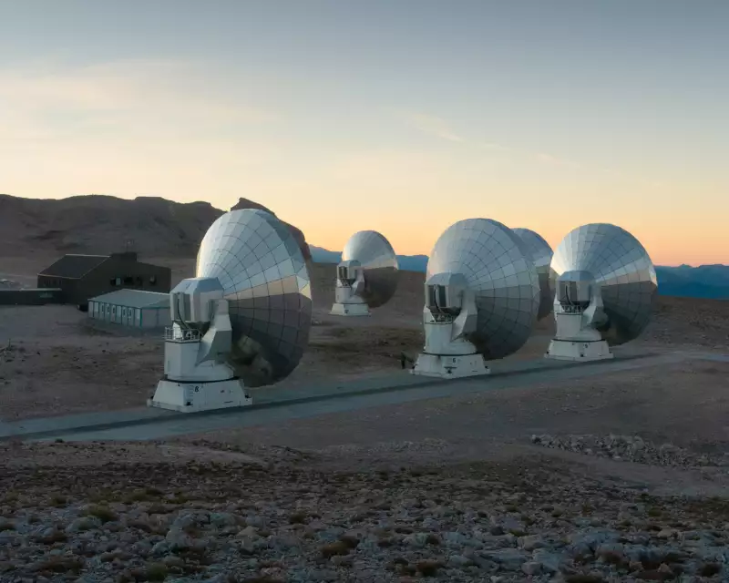 Plateau de Bure Interferometer, antennas photography.